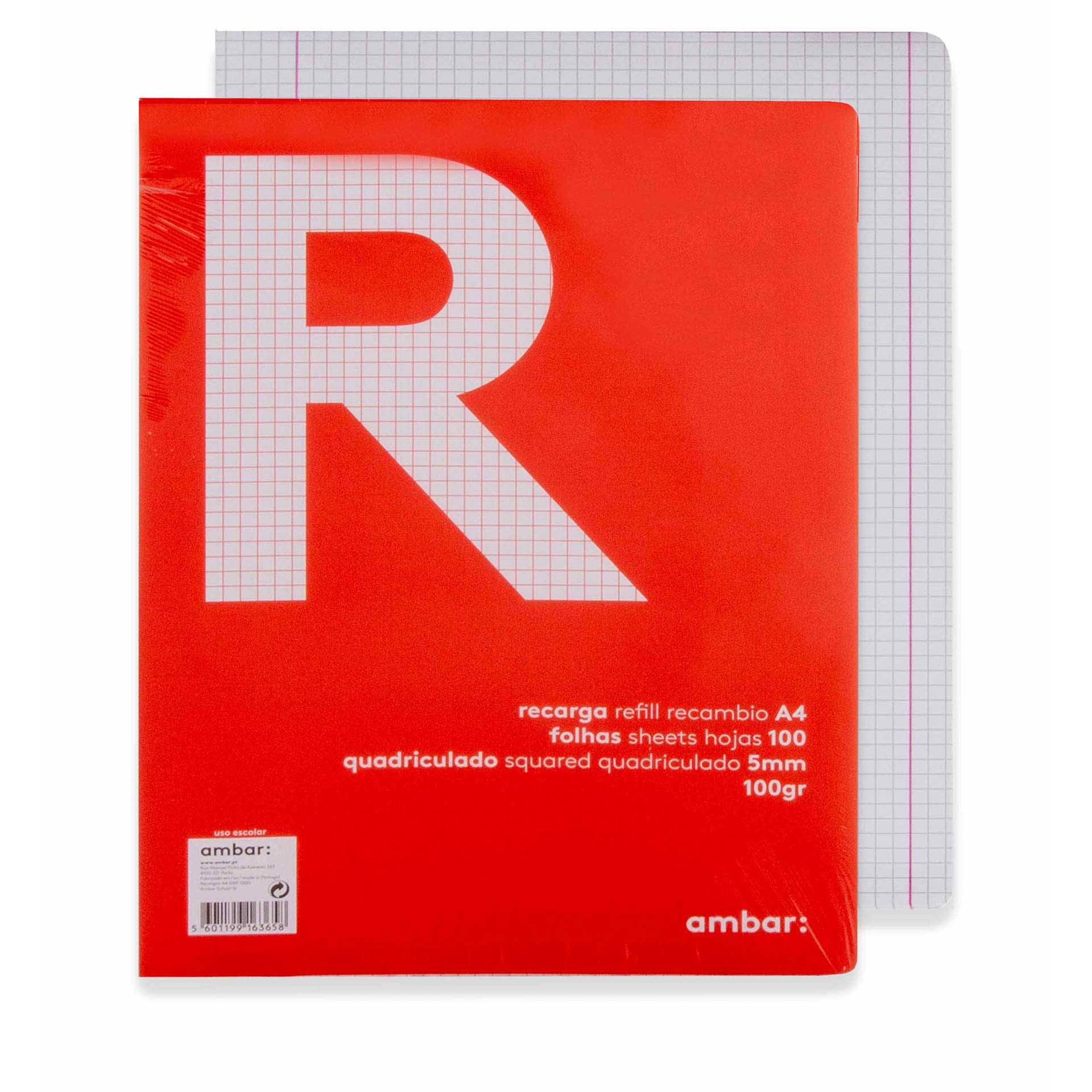 Recarga Ambar School 100gr 100 Folhas Quadriculado