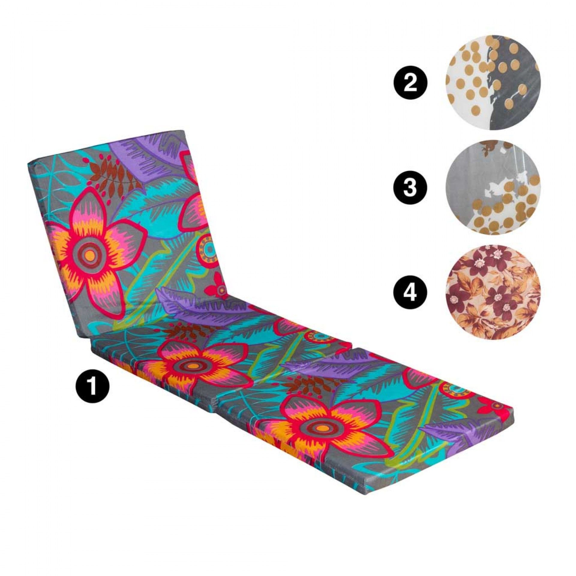 Colchão para Espreguiçadeira Espuma Multicor 180X60X5cm