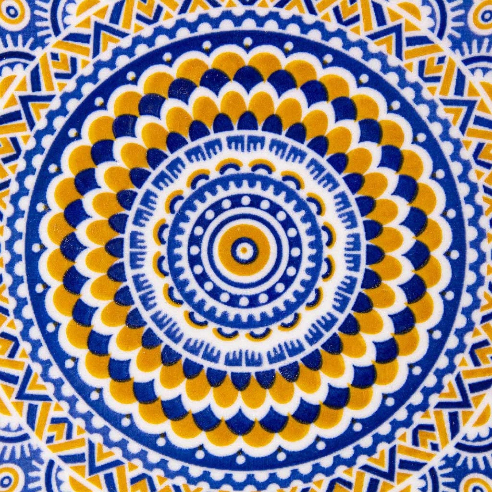 Prato Sobremesa Padrão Amarelo 7.5cm