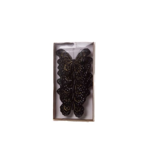Borboleta com Clip Preto 16cm Pack 6 - Image product