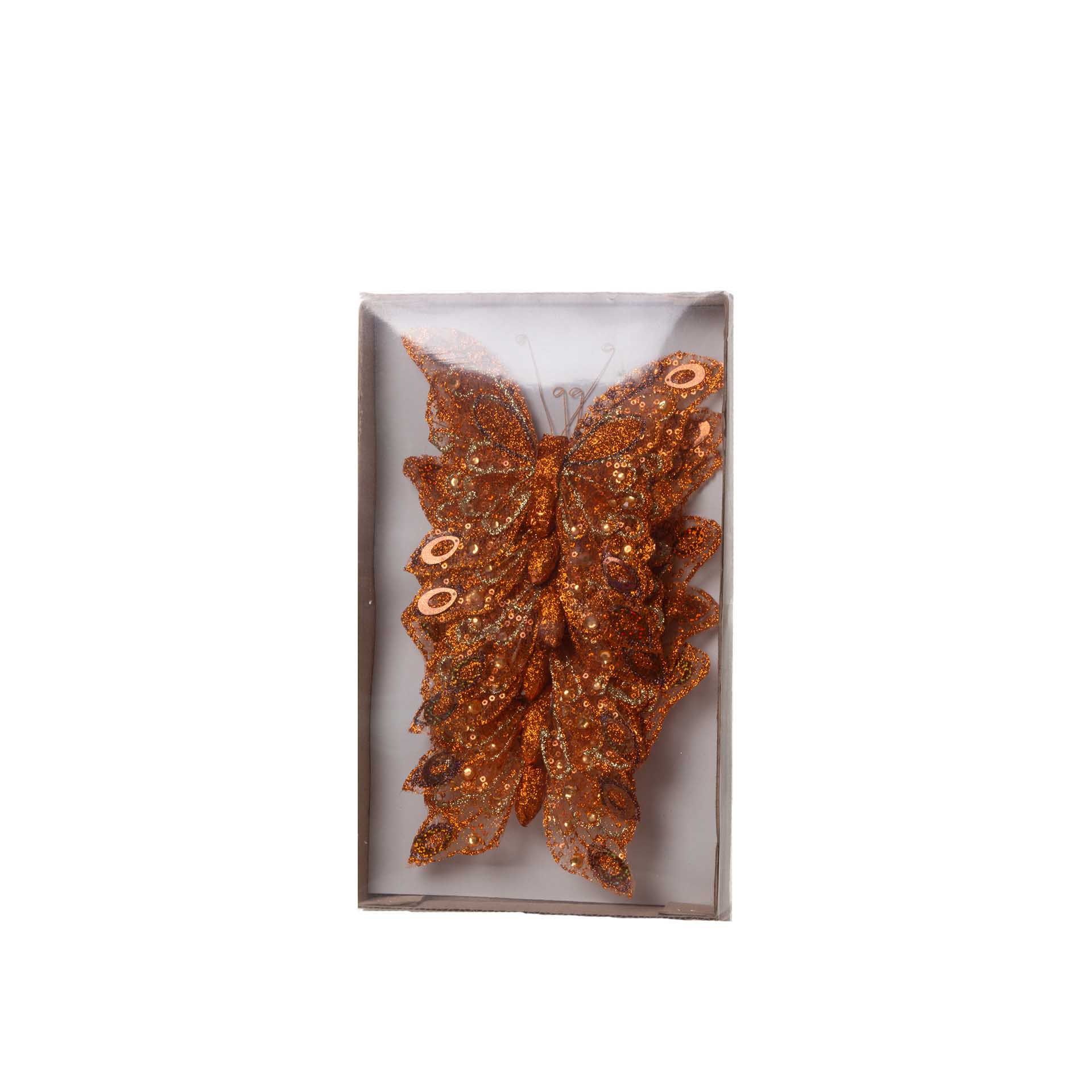 Borboleta com Clip Bronze 18cm Pack 6