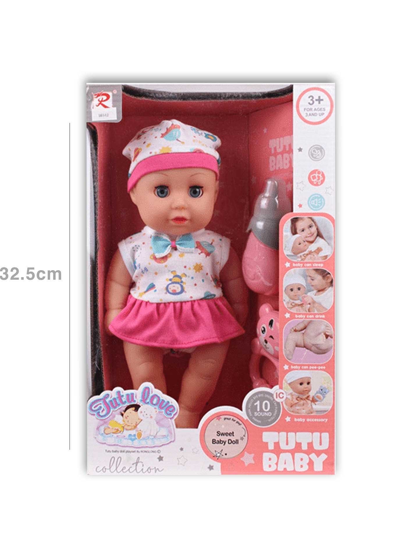 Boneca 10 Sons Tutu Baby 32.5X18X11cm
