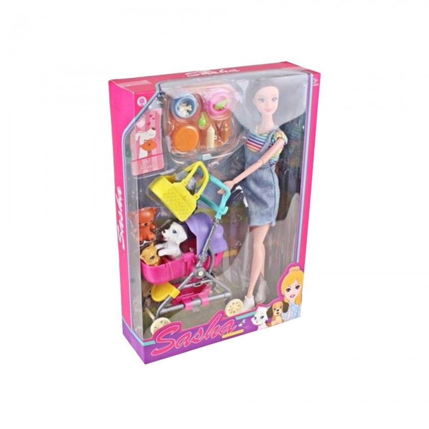 Boneca Sasha Pet Friends 23X33cm Boneca Sasha Pet Friends 23X33cm