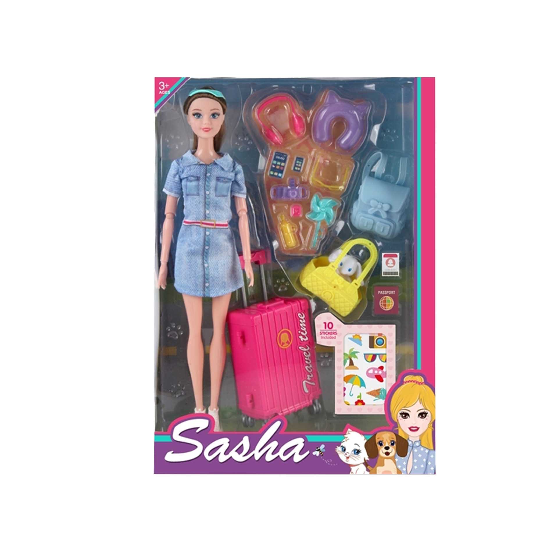 Boneca Sasha Travel Time 23X33cm