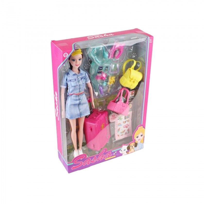 Boneca Sasha Travel Time 23X33cm Boneca Sasha Travel Time 23X33cm