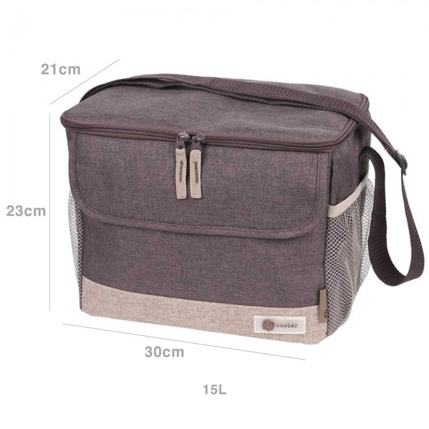 Saco Térmico Castanho 15L 30X21X23cm Saco Térmico Castanho 15L 30X21X23cm