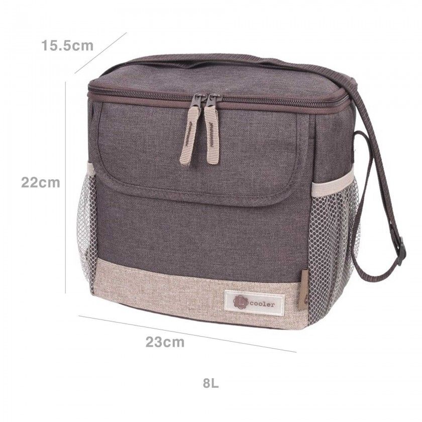 Saco Térmico Castanho 8L 23X15.5X22cm Saco Térmico Castanho 8L 23X15.5X22cm