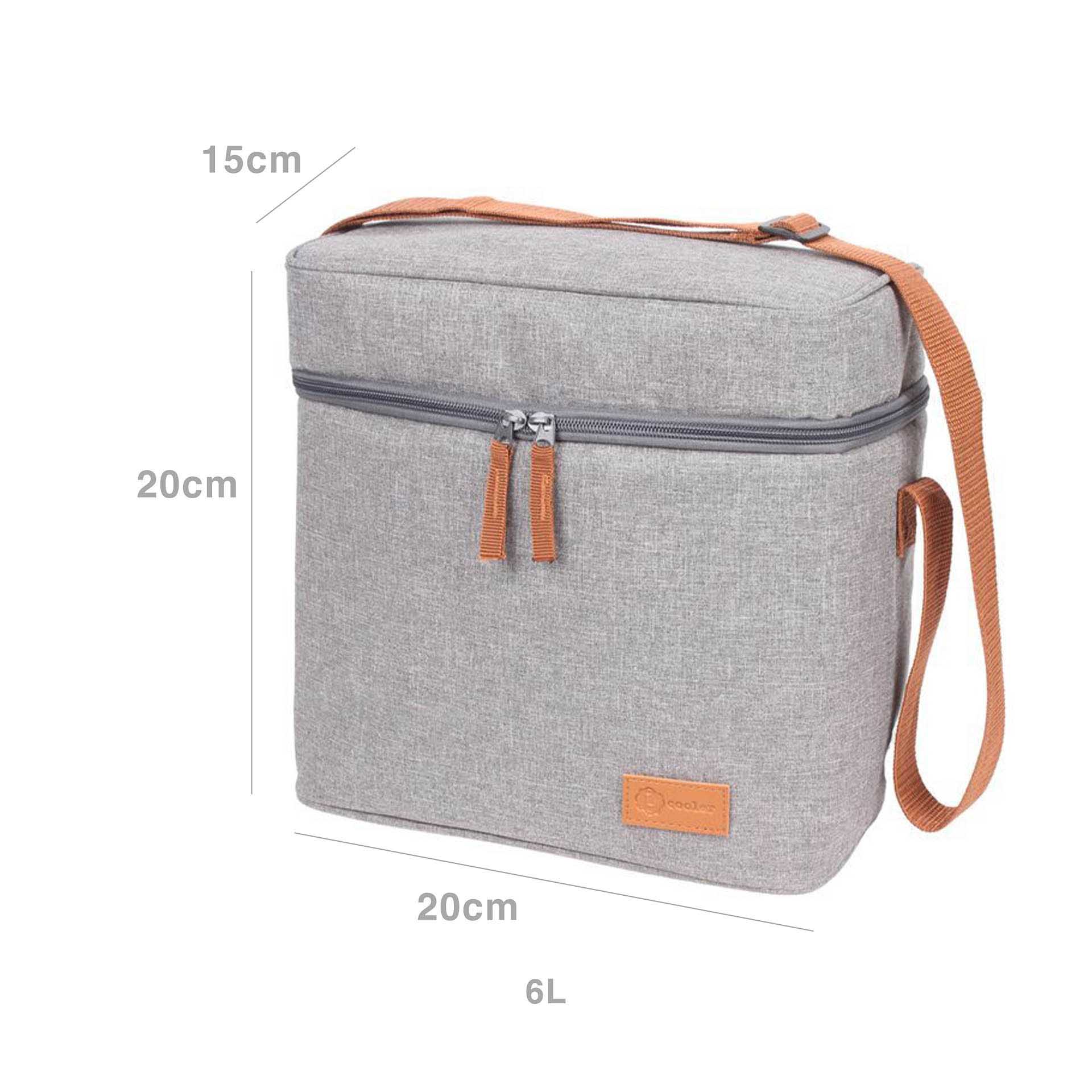 Saco Térmico Cinza 6L 20X15X20cm