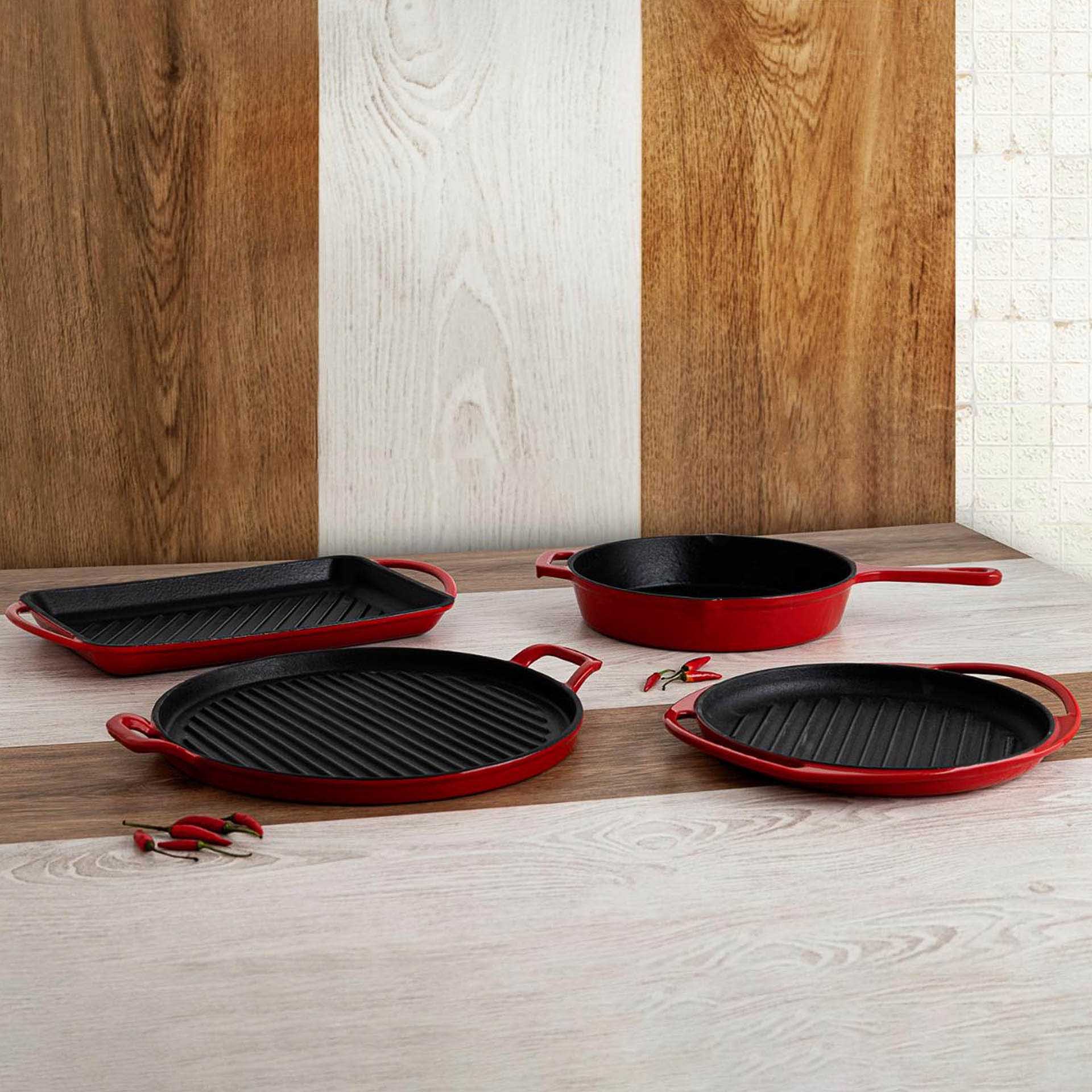 Grelhador Ferro Esmalte Redondo 32cm