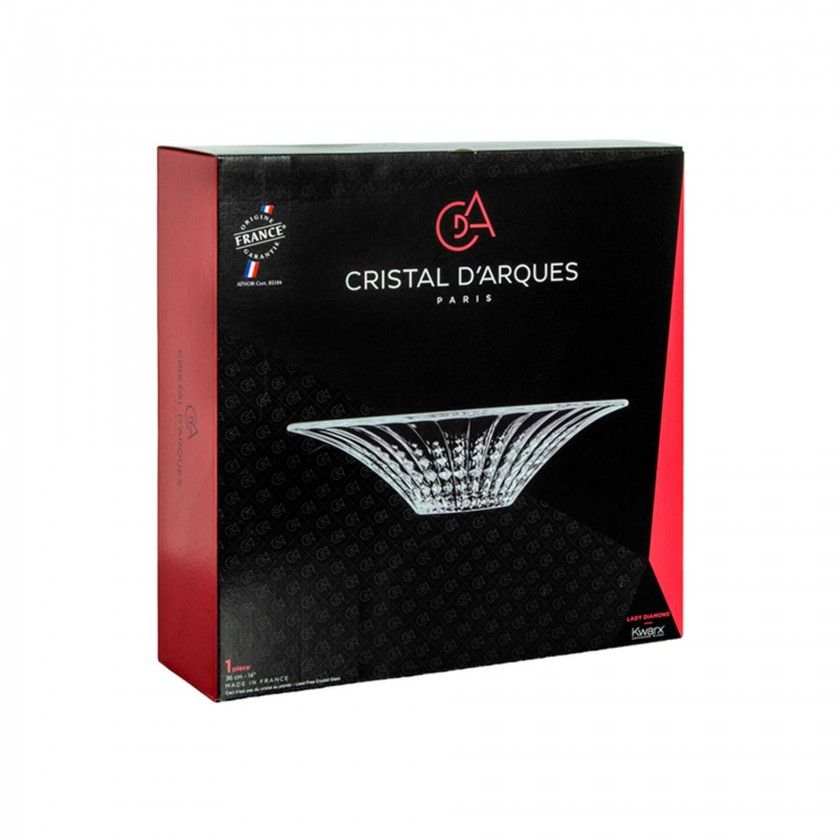 Centro Mesa Vidro Lady Diamond 36cm