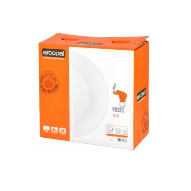 Serviço Mesa Zelie Vidro Opaco Branco 19 Peças