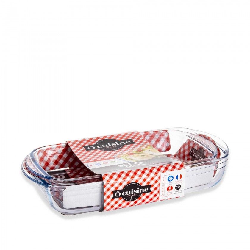 Assadeira  Cuisine Retangular 2.6L (35X22cm) + 3.6L (39X24cm) Pack 2