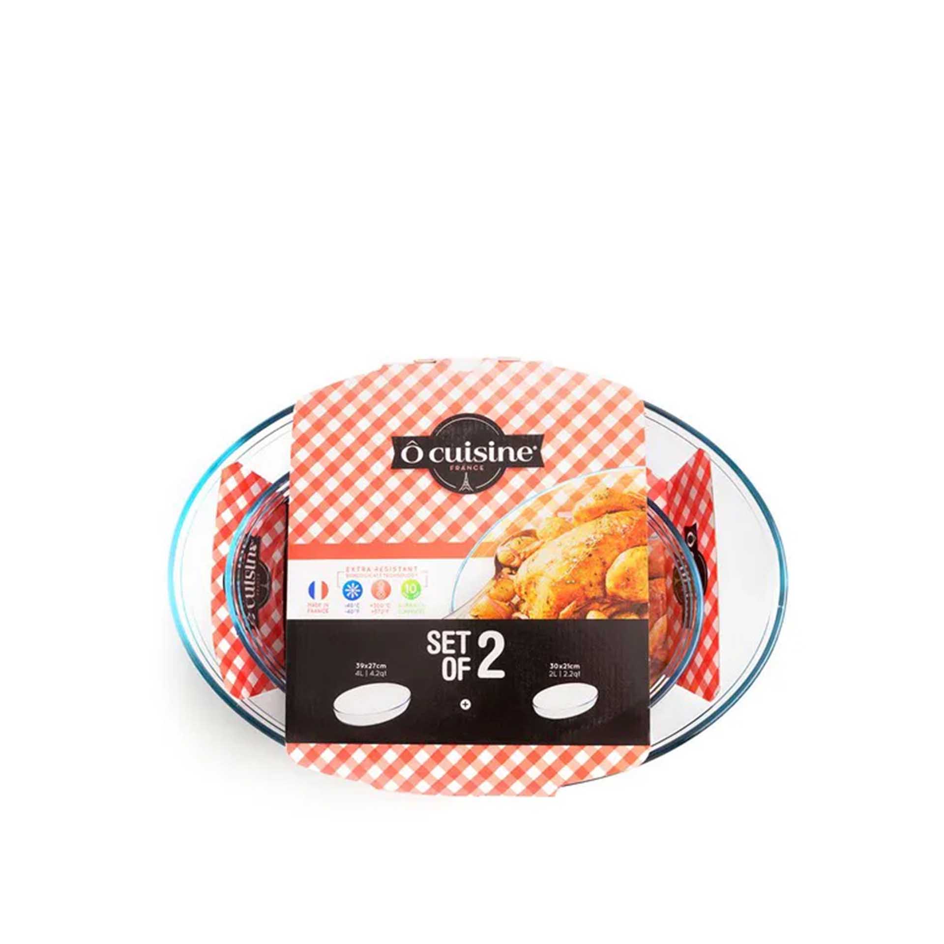Assadeira Ô Cuisine Oval 2L (30X21cm) + 4L (39X27cm) Pack 2