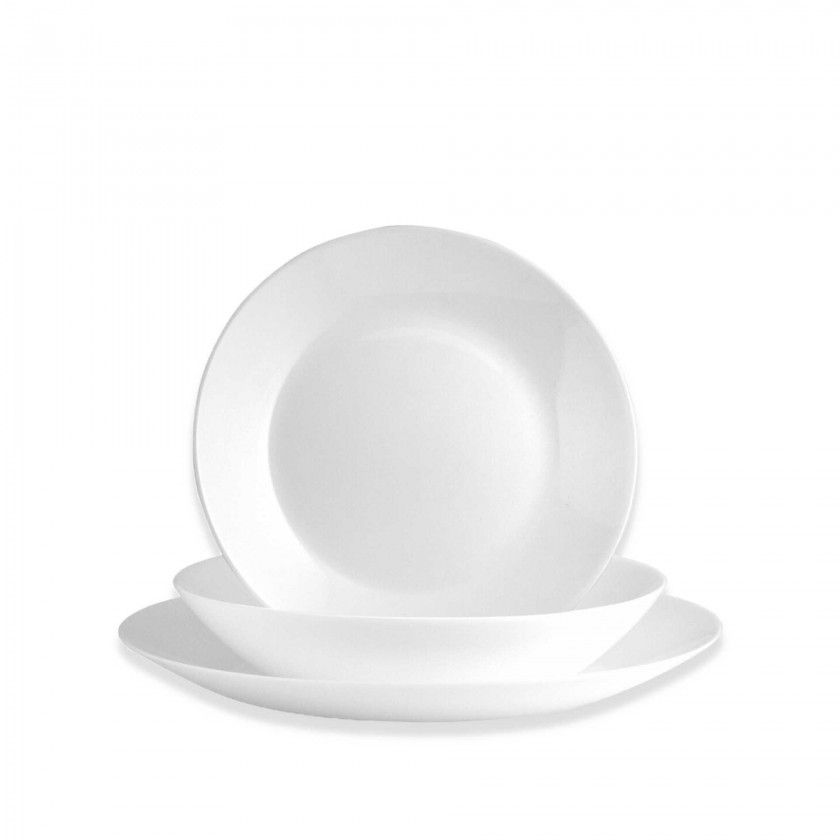 Prato Vidro Opaco Zelie Raso Branco 25cm Prato Vidro Opaco Zelie Raso Branco 25cm