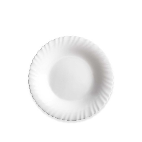 Prato Vidro Opaco Feston Sopa Branco 23cm - Image product