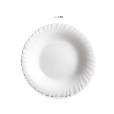 Prato Vidro Opaco Feston Sopa Branco 23cm - Image product