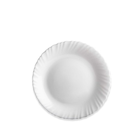 Prato Vidro Opaco Feston Sobremesa Branco 18.5cm - Image product