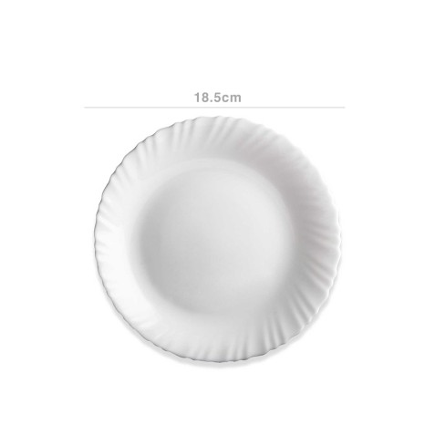 Prato Vidro Opaco Feston Sobremesa Branco 18.5cm - Image product