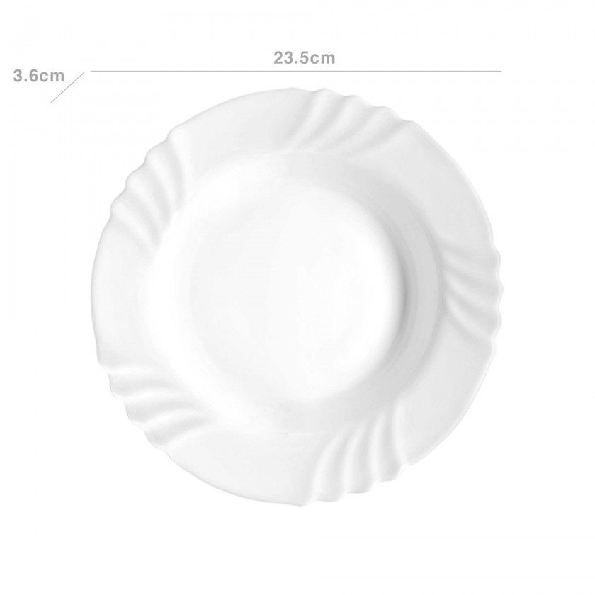 Prato Vidro Opaco Ebro Fundo Branco 23.5X3.6cm Prato Vidro Opaco Ebro Fundo Branco 23.5X3.6cm