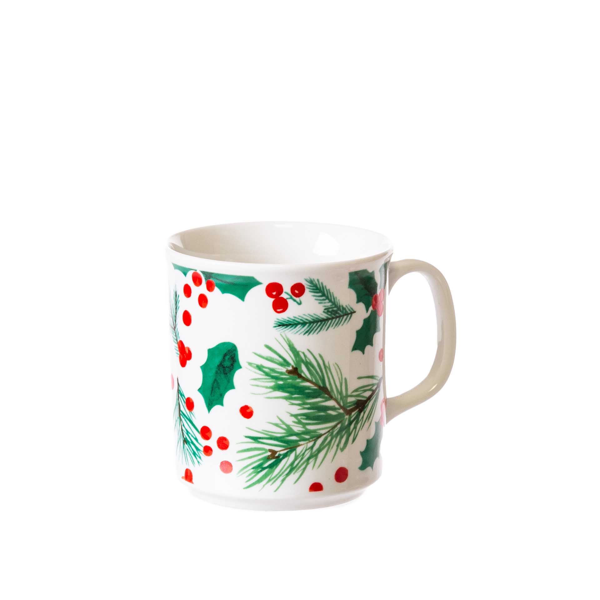 Caneca Porcelana Azevinhos 500ml 9.5X13X10.5cm