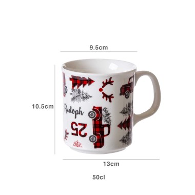 Caneca Porcelana Rudoph 500ml 9.5X13X10.5cm