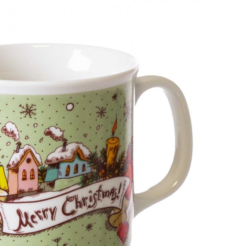 Caneca Porcelana Mery Christmas 500ml 9.5X13X10.5cm Caneca Porcelana Mery Christmas 500ml 9.5X13X10.5cm