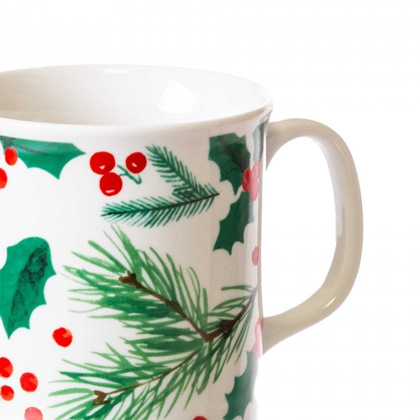 Caneca Porcelana Azevinhos 500ml 9.5X13X10.5cm Caneca Porcelana Azevinhos 500ml 9.5X13X10.5cm