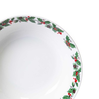 Saladeira Porcelana Azevinho Redondo 26X7cm