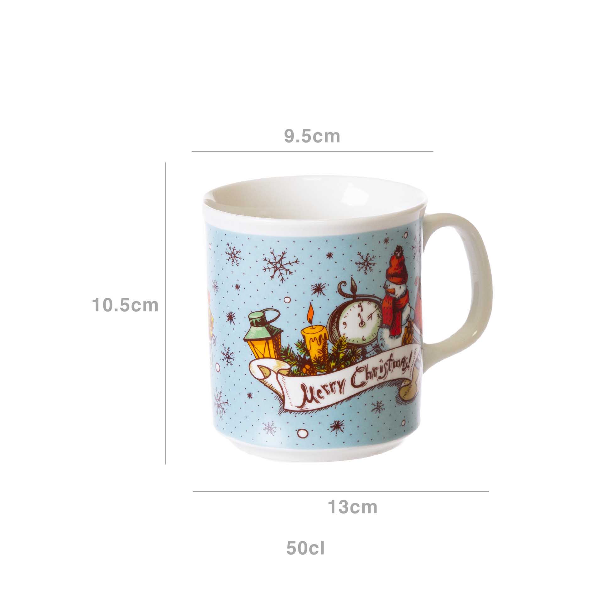 Caneca Porcelana Mery Christmas 500ml 9.5X13X10.5cm