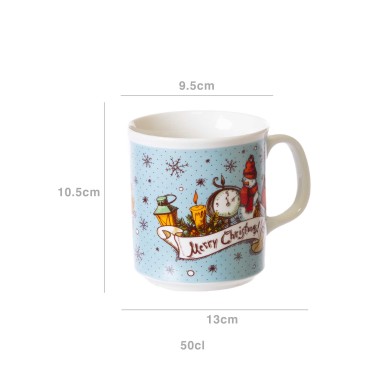 Caneca Porcelana Mery Christmas 500ml 9.5X13X10.5cm