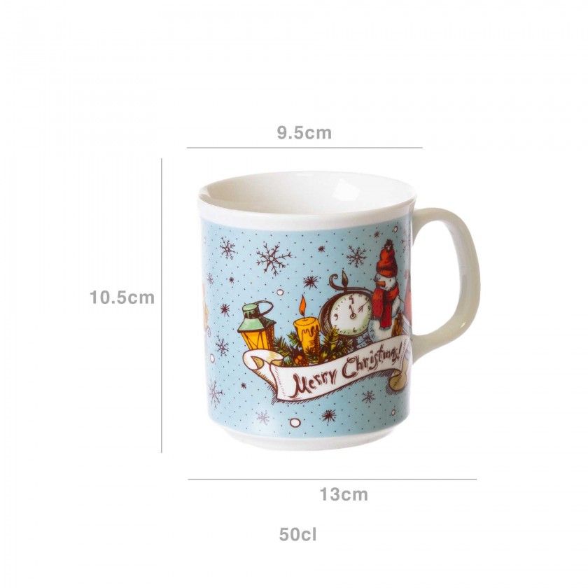 Caneca Porcelana Mery Christmas 500ml 9.5X13X10.5cm Caneca Porcelana Mery Christmas 500ml 9.5X13X10.5cm