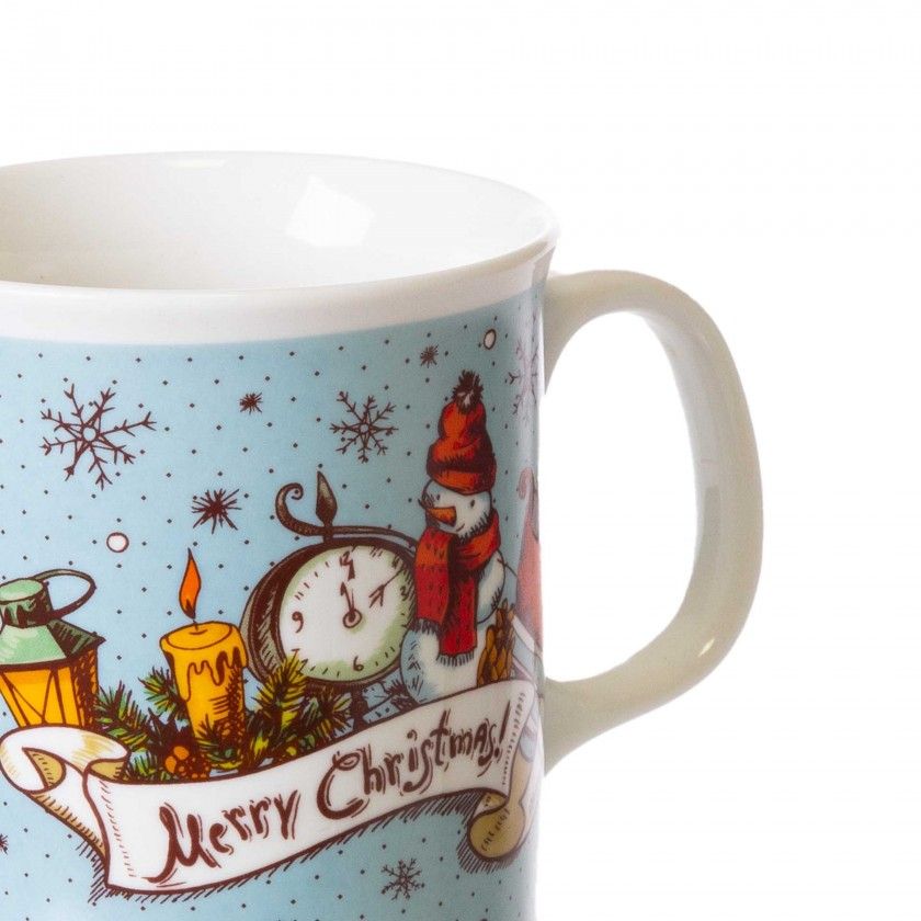 Caneca Porcelana Mery Christmas 500ml 9.5X13X10.5cm Caneca Porcelana Mery Christmas 500ml 9.5X13X10.5cm