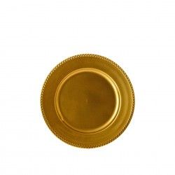 Prato Marcador Plstico Dourado 33cm