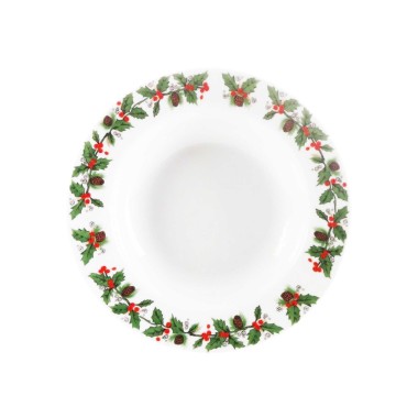 Prato Porcelana Azevinho Sopa Redondo 22cm