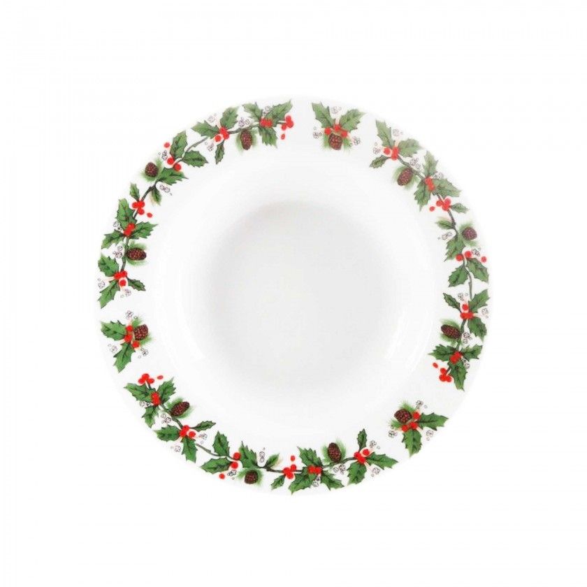 Prato Porcelana Azevinho Sopa Redondo 22cm Prato Porcelana Azevinho Sopa Redondo 22cm