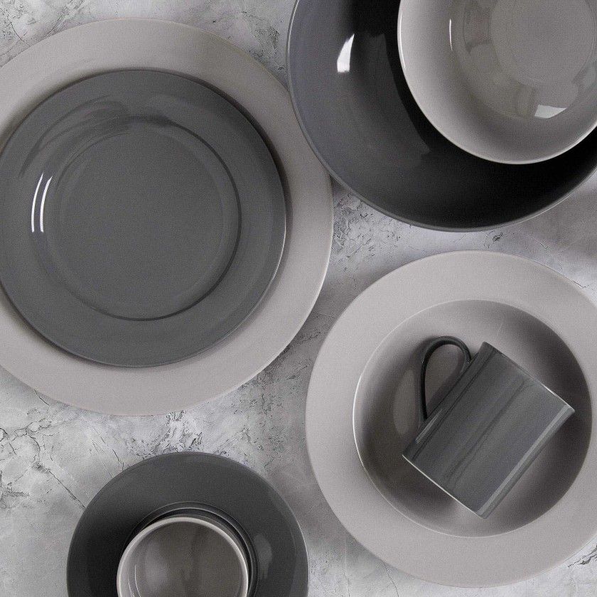 Prato Sopa Cinza Escuro Ø22.5CM Prato Sopa Cinza Escuro Ø22.5CM