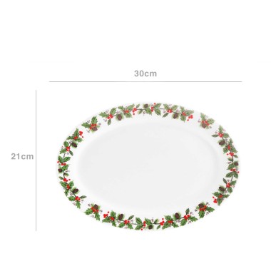 Travessa Porcelana Azevinho Oval