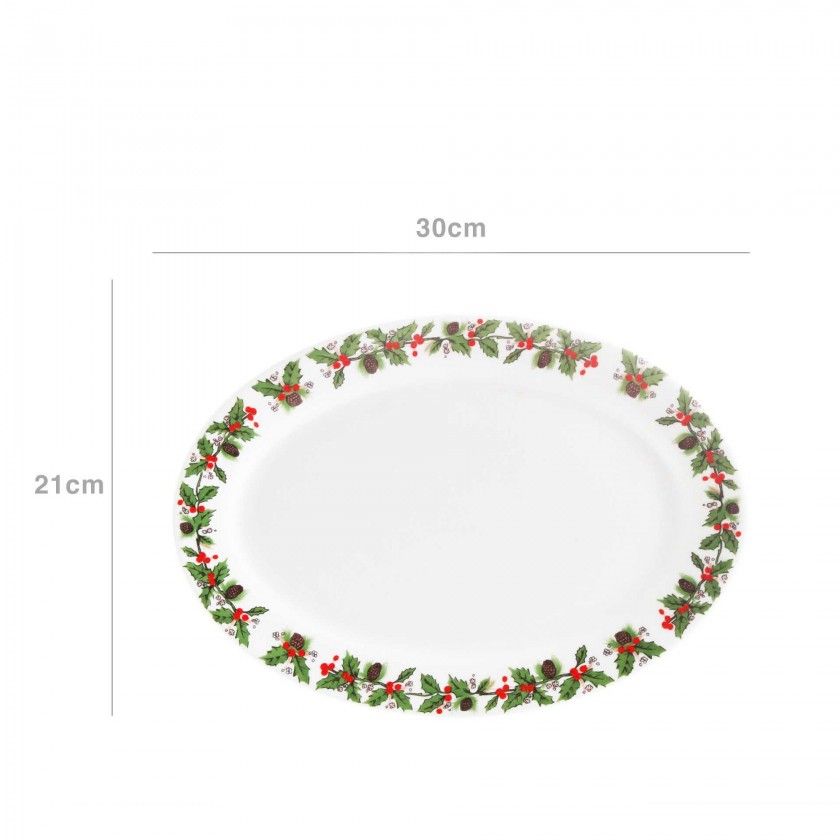 Travessa Porcelana Azevinho Oval 30X21cm Travessa Porcelana Azevinho Oval 30X21cm