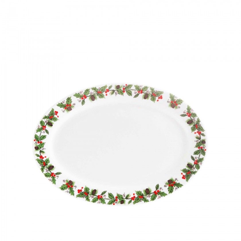 Travessa Porcelana Azevinho Oval 30X21cm Travessa Porcelana Azevinho Oval 30X21cm