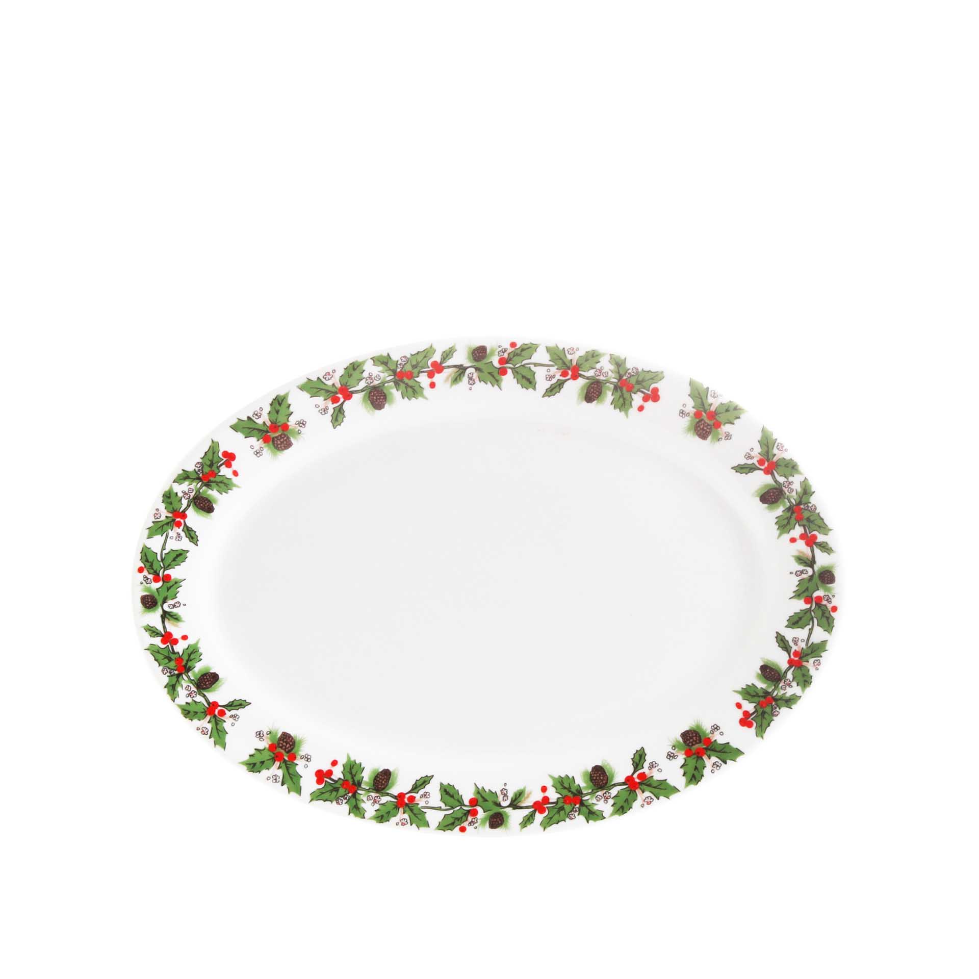 Travessa Porcelana Azevinho Oval 30X21cm