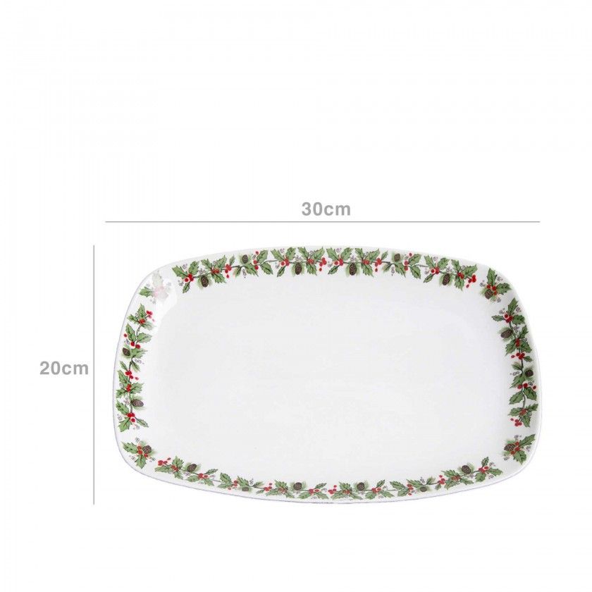 Travessa Porcelana Azevinho Retangular Travessa Porcelana Azevinho Retangular