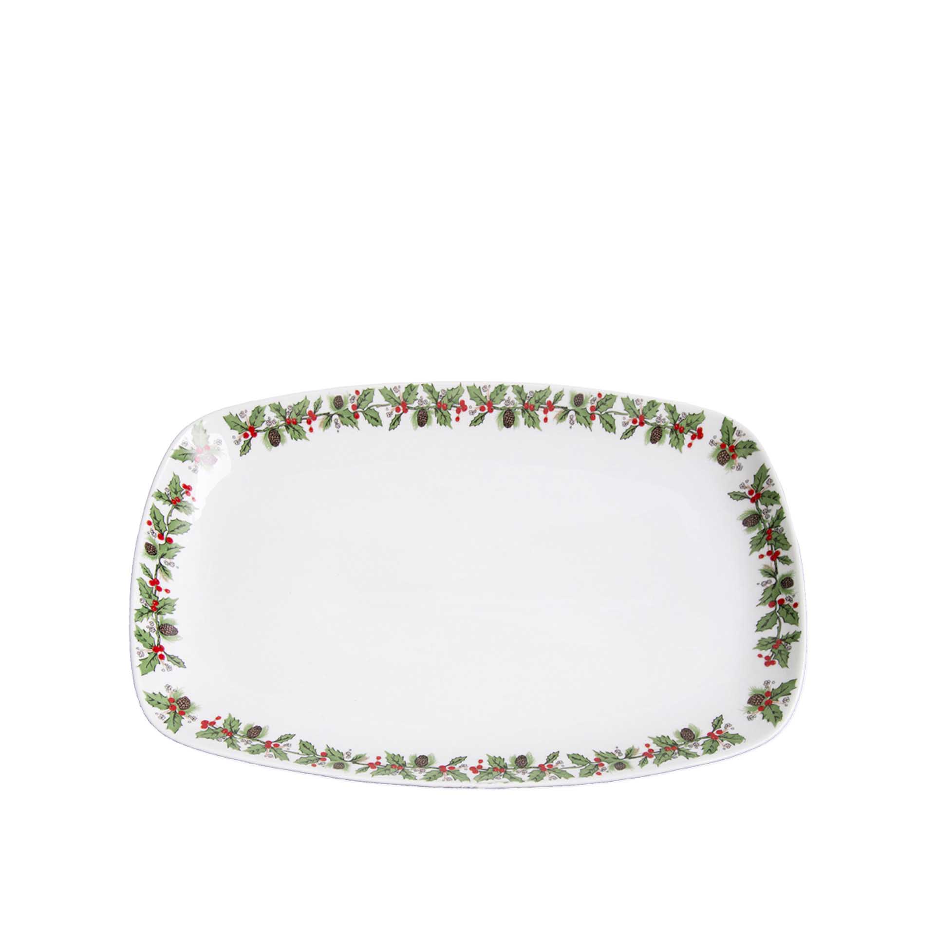Travessa Porcelana Azevinho Retangular