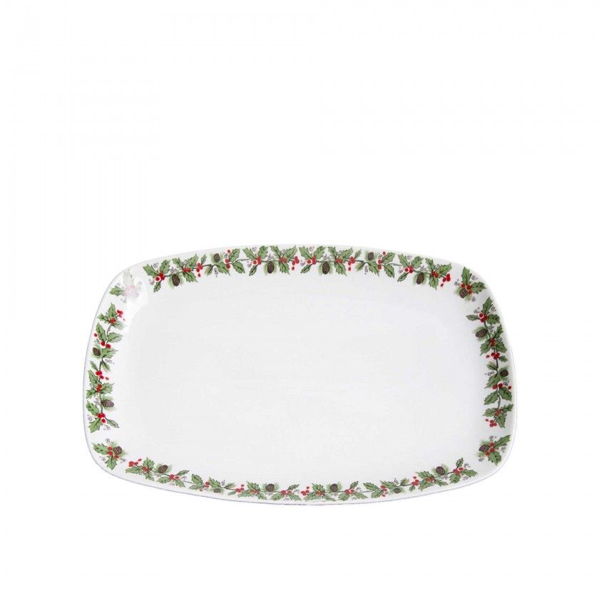 Travessa Porcelana Azevinho Retangular Travessa Porcelana Azevinho Retangular