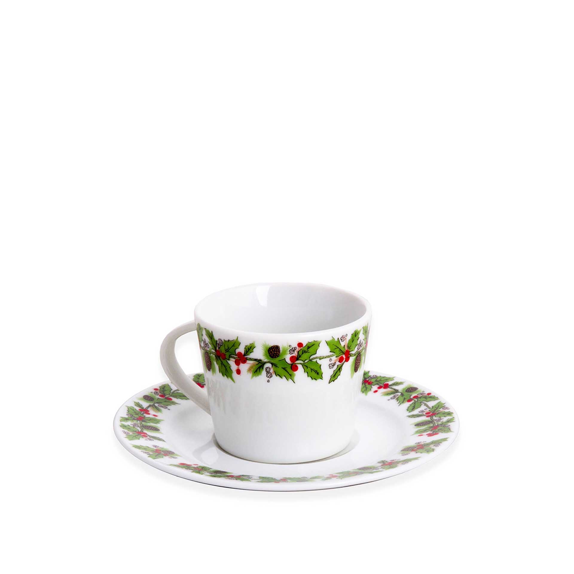 Chávena Café Porcelana Azevinho 12.5cm Pack 6