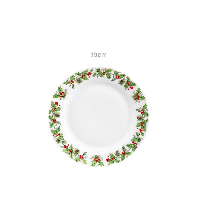 Prato Porcelana Azevinho Sobremesa Redondo 19cm Prato Porcelana Azevinho Sobremesa Redondo 19cm