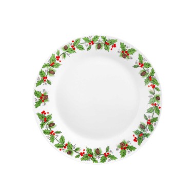 Prato Porcelana Azevinho Raso Redondo 27cm