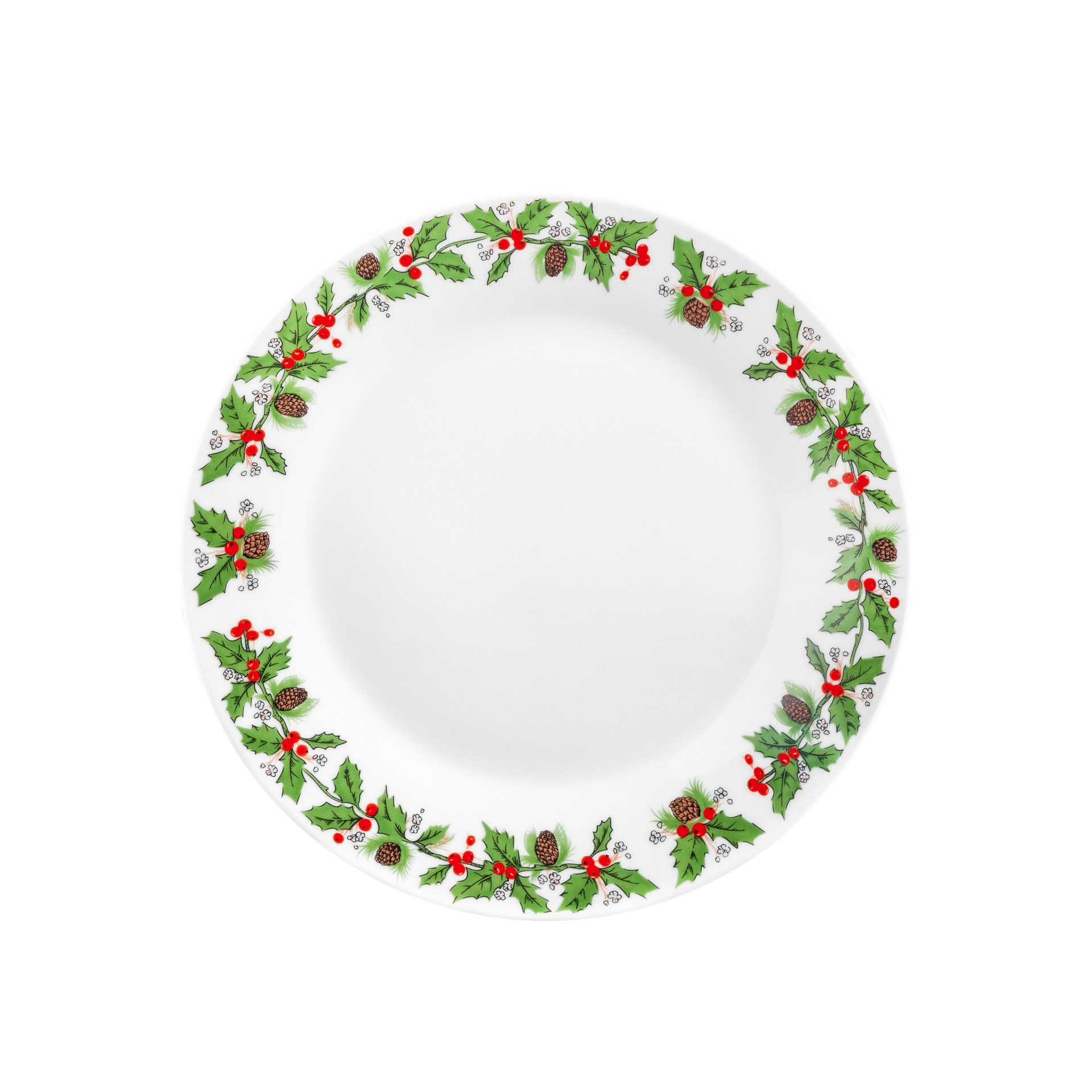 Prato Porcelana Azevinho Raso Redondo 27cm