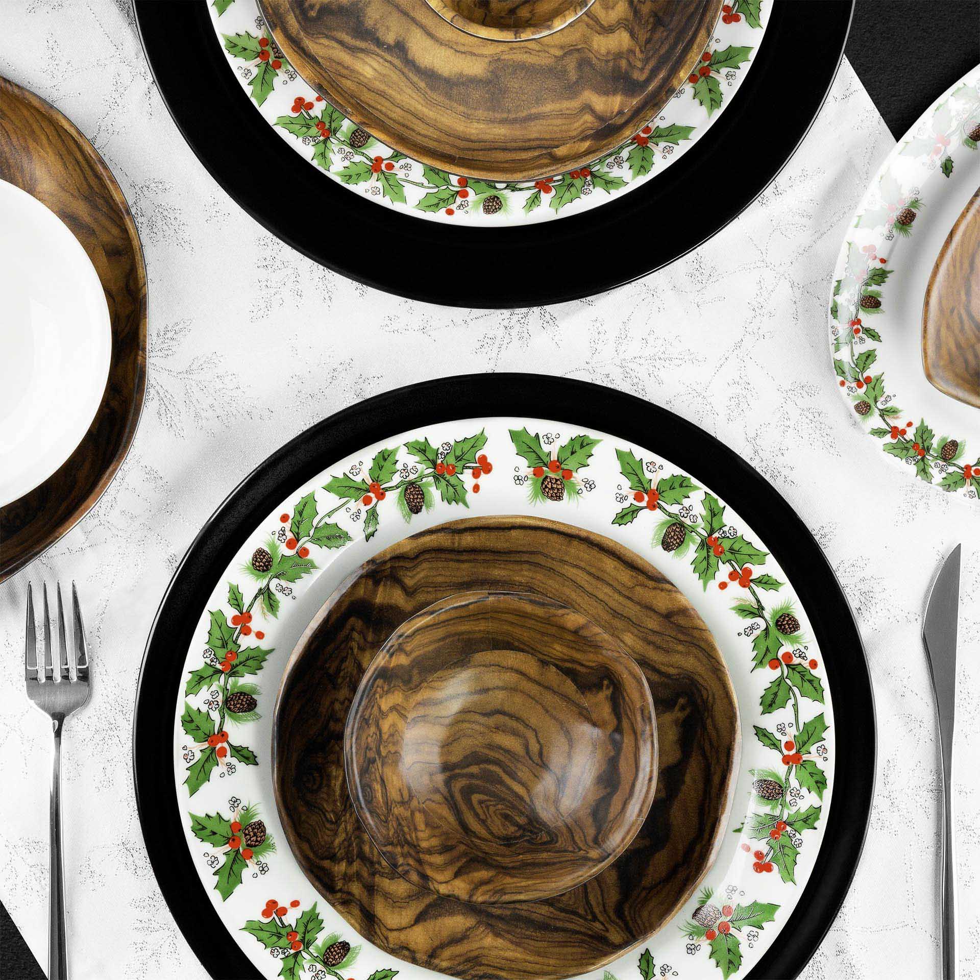 Prato Porcelana Azevinho Sobremesa Redondo 19cm