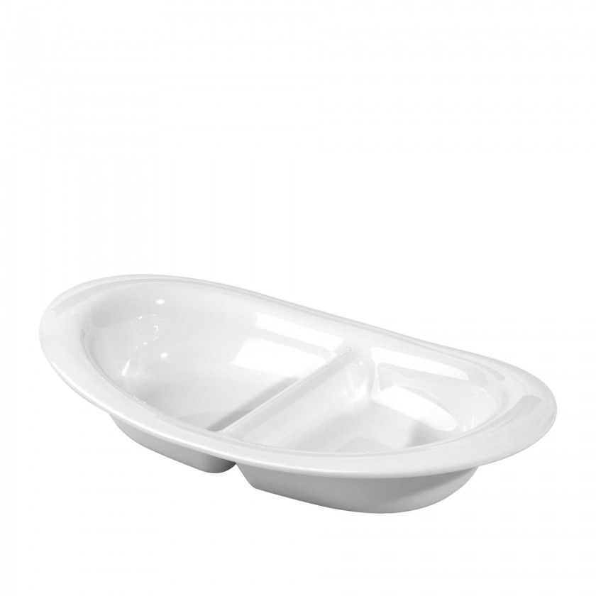 Prato Aperitivo Duo Branco 24X14CM