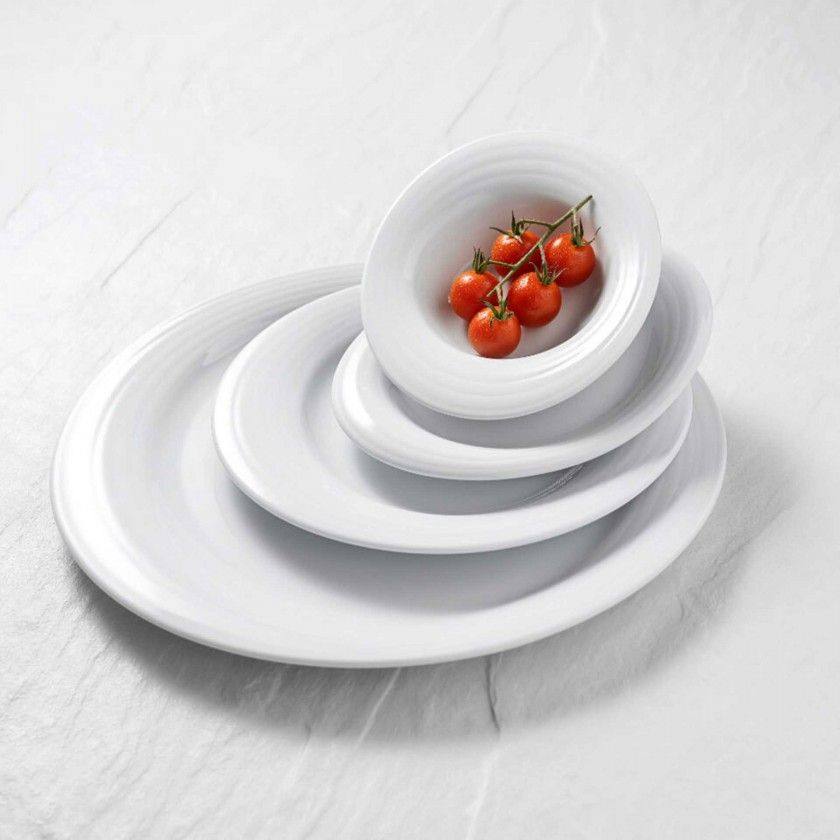 Prato Sobremesa Duo Oval Branco 24X21cm